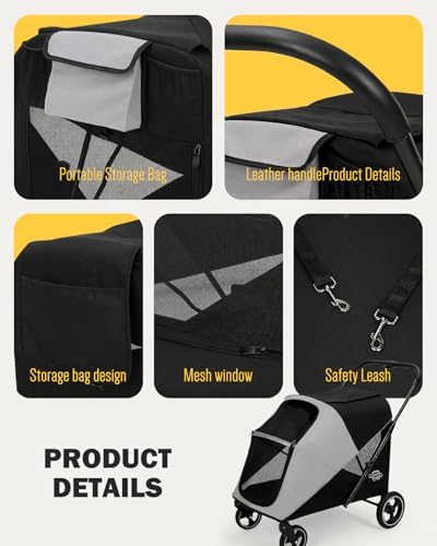 Dog Stroller for Large & Medium Dogs (Large_Walk In)