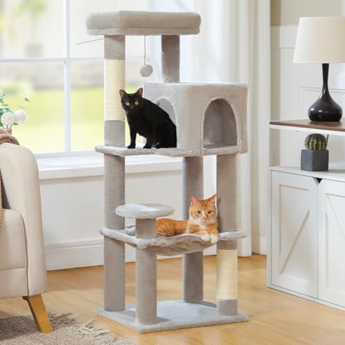 44.5" Cat Tree with Metal Hammock (Grey / 44.5in)