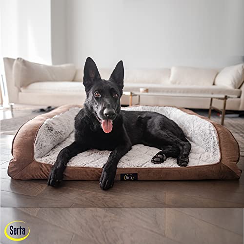 Orthopedic Quilted Couch Dog Bed for Pets (28.0"L x 21.0"W x 8.0"Th / Chocolate Brown)