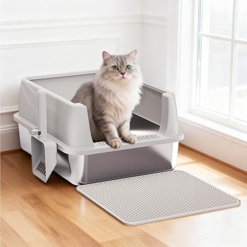 Stainless Steel Cat Litter Box with Lid (S)