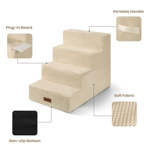 Dog Steps for Bed & Couch (Beige / 4-Step 18.5" H)