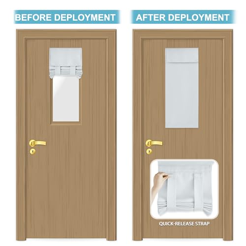 Front Door Window Covering Tie Up Small Sidelight Curtain Blackout (Greyish White / 12"W x 40"L (Pack of 1))