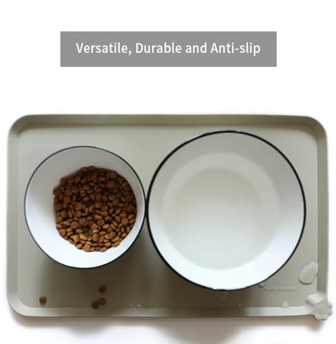 Silicone Pet Food Tray (19" x 12" / Cream Green)