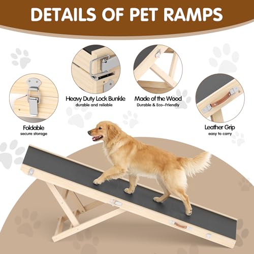 Foldable Dog Ramp for High Beds & SUVs (63"L x 16.7"W x 2.4"H)