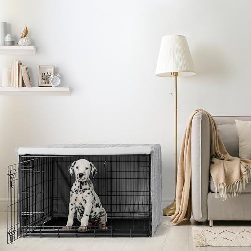 36in. Medium Dog Crate Cover (Grey Jacquard / 36.0"L x 23.5"W x 24.0"H)