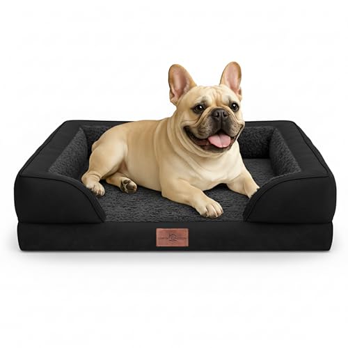 Waterproof Orthopedic Dog Bed for Medium Size Dog (30.0"L x 20.0"W x 7.0"Th / Black)