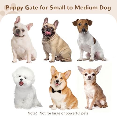 Free Standing Dog Gate Indoor (White / 3-Panel, 24"Tall)