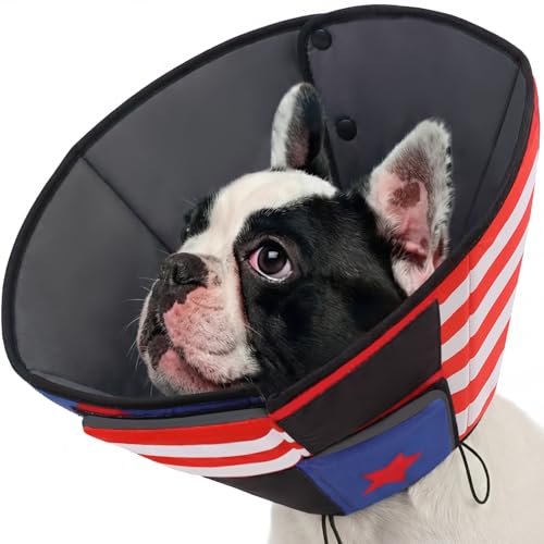 Dog Cone Cone for Dogs to Stop Licking (M / USAFlag)