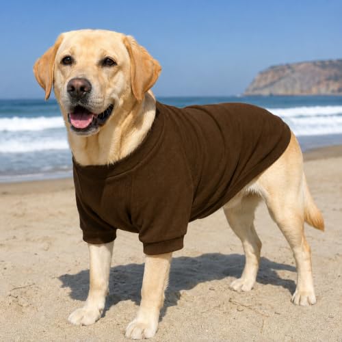 Ribbed Dog T Shirt Cotton Knitted Dog Sweaters for All Season Pet T (XS (for Mini Dog) / Coffee)