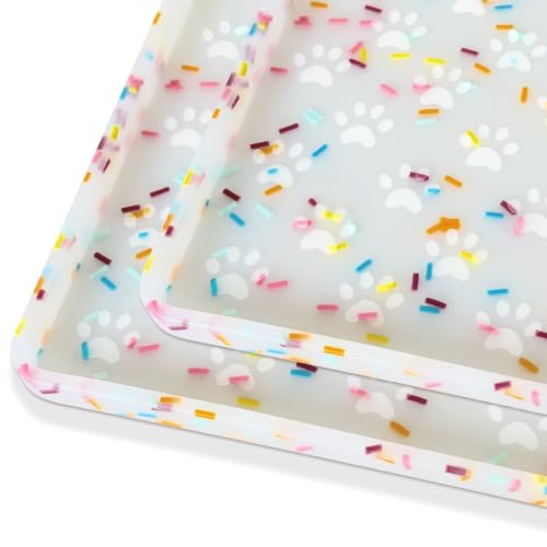 2 Pack Dog Food Mat Anti (18"L x 12"W - 2 Pack / Donut-White)