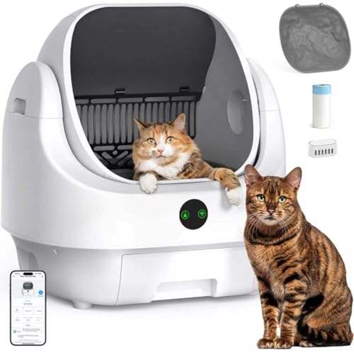 Open Top Automatic Litter Box (White-1)