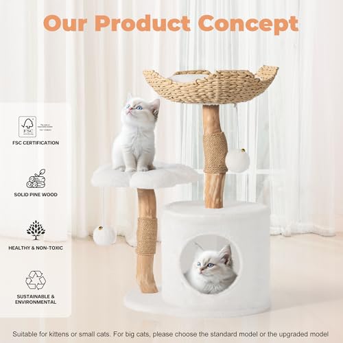 Modern Cat Tree (White / 26.3'')