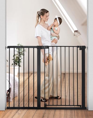 36" Extra Tall Baby Gate for Stairs (36"Tall 48.8"Wide / Black)