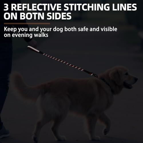 Reflective Short Dog Leashes 3 Pack for Walking and Training (Red / 1FT+1.5FT+2.5FT)
