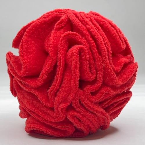Puppy Small Breed Snuffle Dog Puzzle Ball Toy Red with Crinkle (Red / Small)