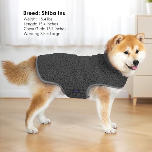Warm Dog Coat Reversible Dog Jackets for Medium Dogs (X-Large (22-28lbs) / Dark Grey)
