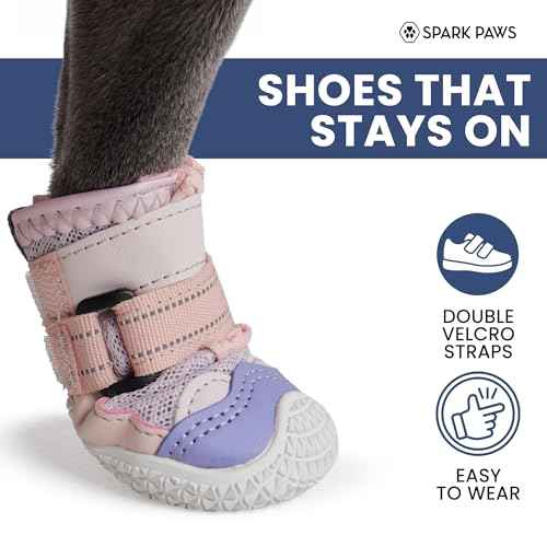 365 Dog Shoes (Pink Purple / Size 5: 2.4"x2.76"(W*L) (Pack of 4))