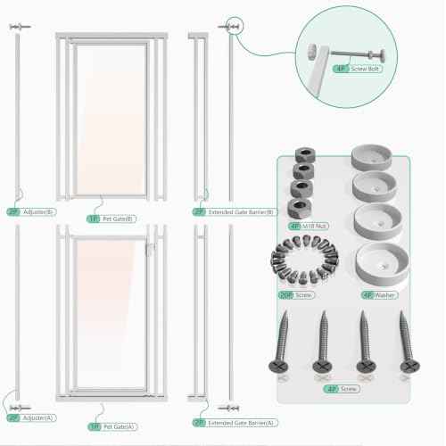 78.74" Extra Tall Cat Gate for Doorway (White / 74)