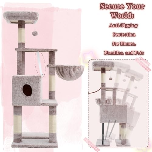 Cat Tree with Toy (49.2 inch / Muchroom)