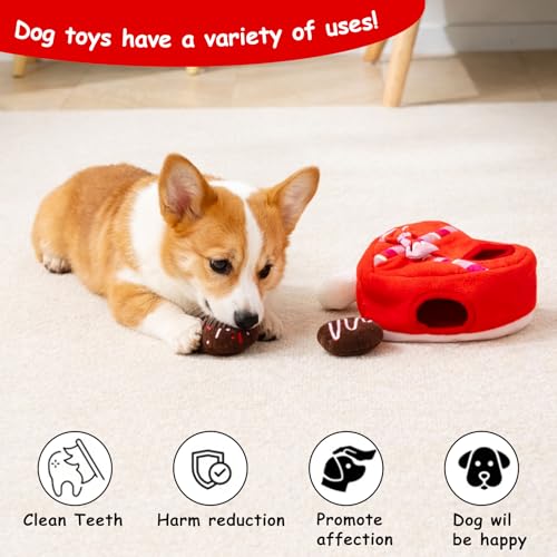 Squeaky Hide and Seek Dog Toys for Small and Medium (Chocolate)