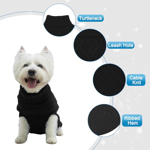 Turtleneck Dog Sweater (Small / Black)