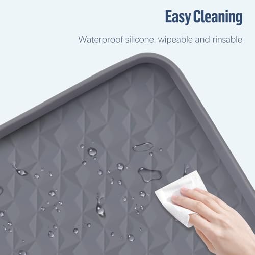 Pee Pad Holder for Dogs 51''x25.6'' Silicone Puppy Pee Pad Tray (Dark Grey)