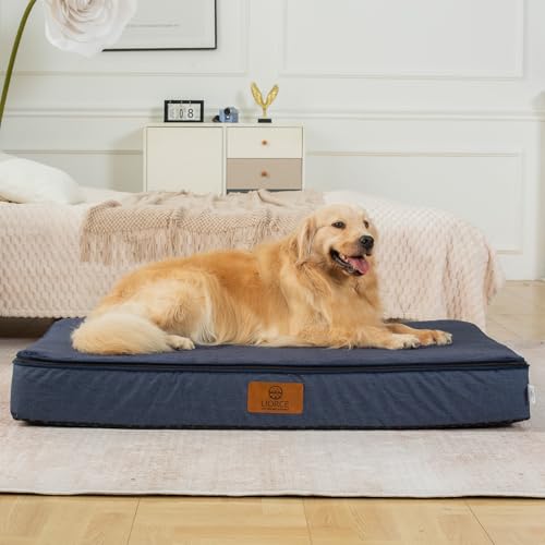 Orthopedic Memory Foam XXL Dog Bed (48.0"L x 30.0"W x 6.0"Th / Navy Blue)