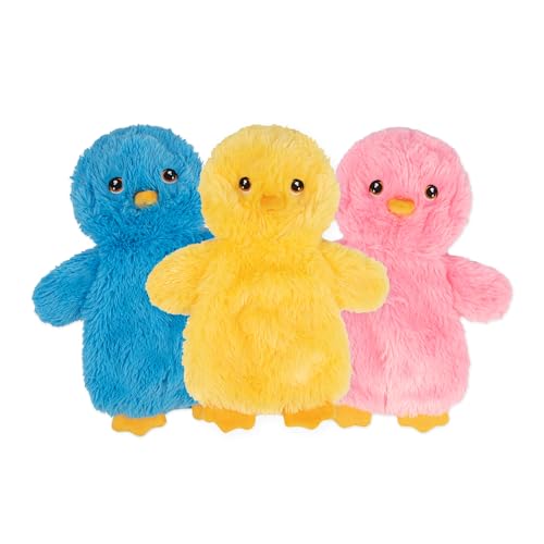 Interactive Squeaky Dog Chew Toy (Crinkle Chicken (Yellow, Pink, Blue) / Large)