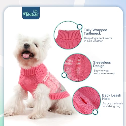 Medium Dogs' Pink Turtleneck Sweater (Medium / #1 Pink)