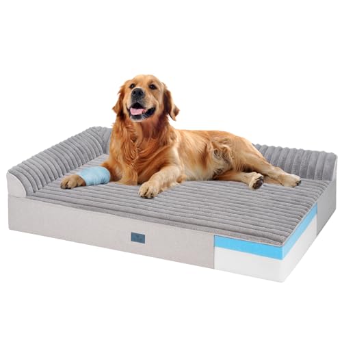 Orthopedic Dog Bed for Senior Dog (Gray / 48"L x 30"W x 7"Th)
