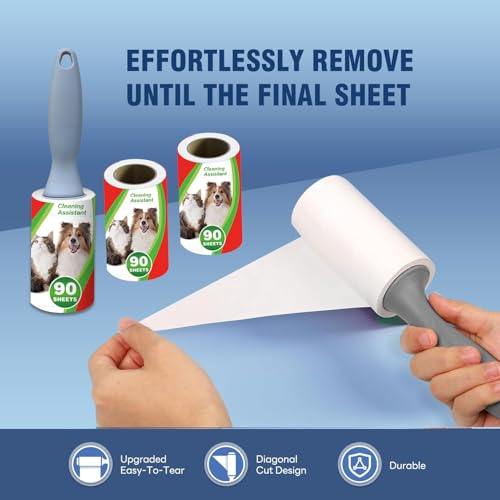 Pet Hair Lint Rollers (3 pcs - 270 Sheets)