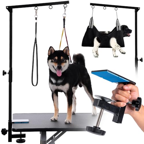 Dog Grooming Table Arm with Hammock (Black)