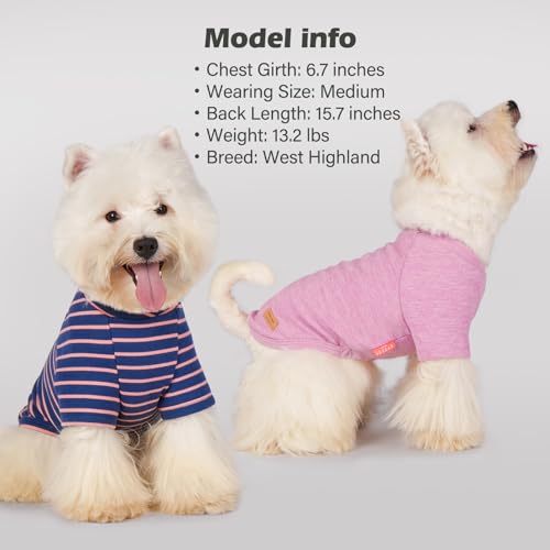 3Pack Dog Sweater with Sleeves Fleece Shirt for Small Dogs (Medium (8.5-13lbs) / 06# 3Pack(Pink+Blue+Stripe))
