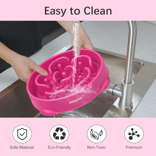 1 Pack Slow Feeder Dog Bowls (J-Purple / Large)