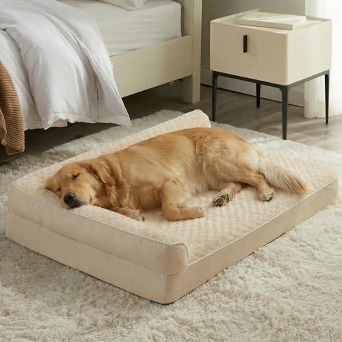 Orthopedic Washable Dog Bed (Beige / 42.0"l x 30.0"w x 7.5"th)