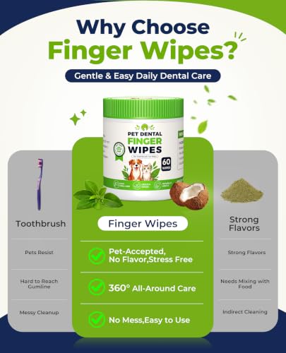 Dog Dental Wipes for Teeth Cleaning (60 PCS)