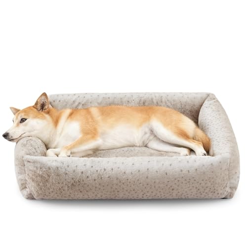 Large Dog Beds Large Sized Dog (Beige / L (36"x27"x8"))