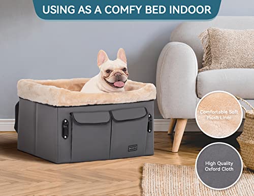 Dog Car Seat for Medium Dogs or 2 Small Dogs (Medium / Deep Grey)
