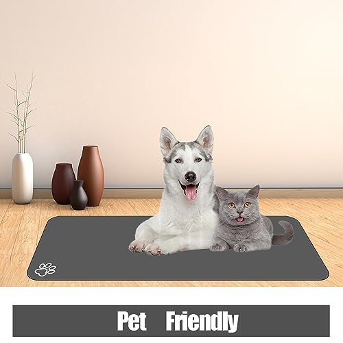 Large Pet Feeding Mat (dark grey / 39.3"L x 15.7"W)