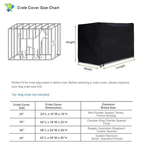 Dog Crate Cover 30in Pet Kennel Cover 30''L*19''W*20''H (Black / 30.0"L x 19.0"W x 20.0"H)