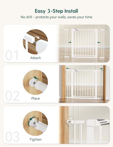 Pressure Mounted Baby Gate for Stairs (White / 30"Tall 29"-48" Wide(2 Pack))