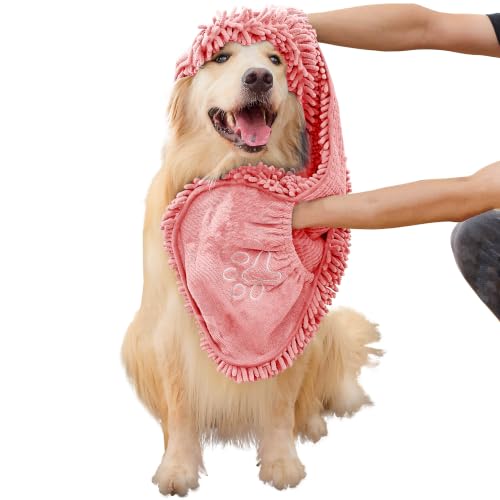 Dog Towel for Drying Dogs Large (pink)