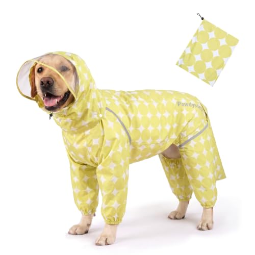 Polka Dot Dog Raincoat (Lemon Yellow / Large)