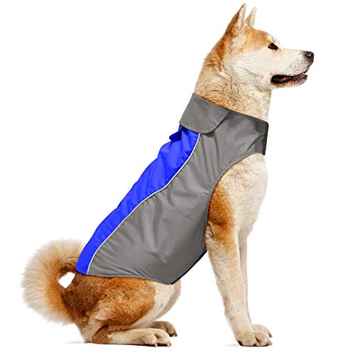 Dog Raincoat Waterproof Coats (Blue-M)