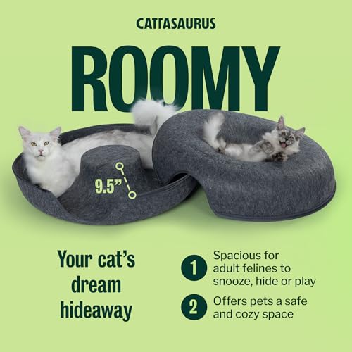 Peekaboo Cat Cave Donut for Multiple & Large Cats up to 30 (Dark Gray / Jumbo)