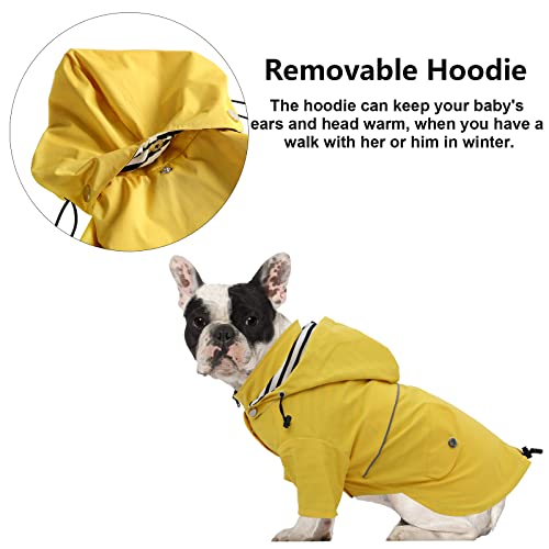 Dog Zip Up Raincoat with Reflective Buttons (XX-Large / Yellow)