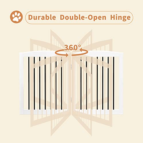 Freestanding Pet Gate for Dogs (24" Height-2 Panel / White & Black)