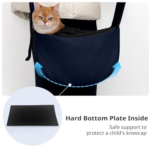 Dog Sling Carrier 15 lbs (Navy Blue Sling / 15.7"L x 5.9"W x 8.6"H)