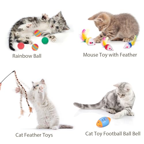 Interactive Cat Toys for Indoor Cats Kitten (Extra Large Cat Tunnel Toy Set)