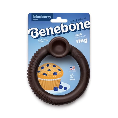 Ring Dog Chew Toy for Aggressive Chewers (REAL Blueberry / Small)